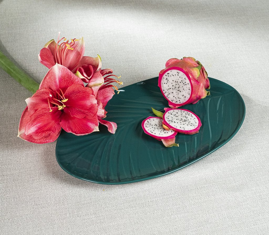 61310164 Блюдо сервировочное Bali 37х22см. 1шт. зеленый, фарфор.jpg