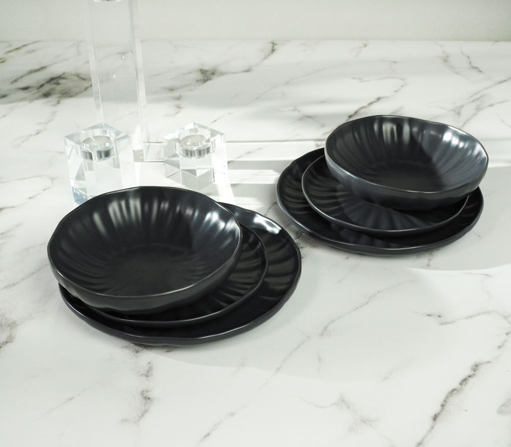 61311157 Набор тарелок Lotus (202126см) 6шт, черный, фарфор.jpg