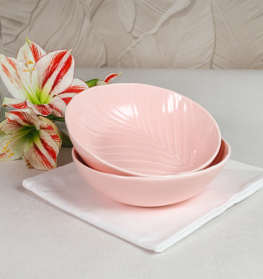 Набор глубоких тарелок BALI (розовый)
