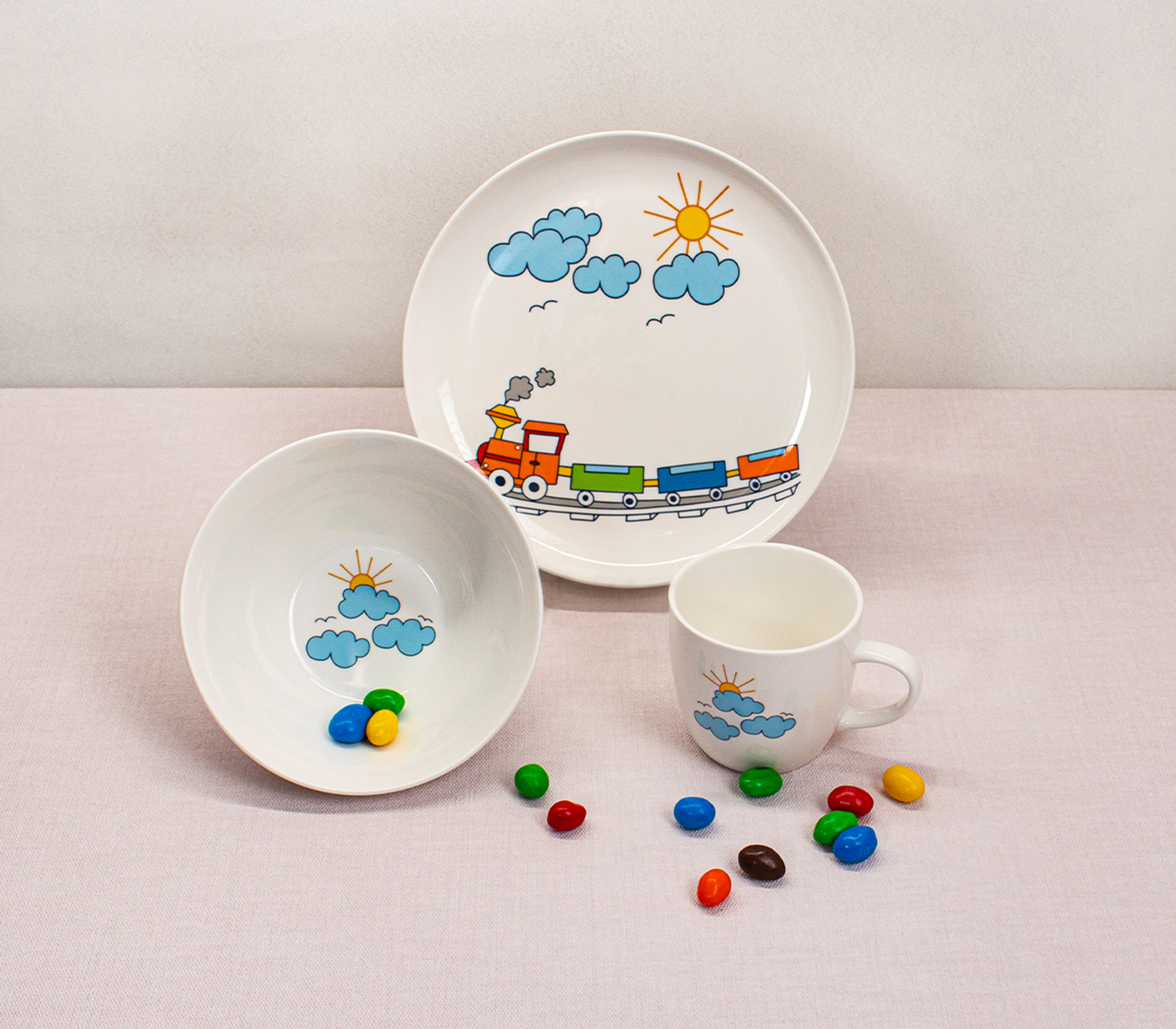 Набор детской фарфоровой посуды TRAIN