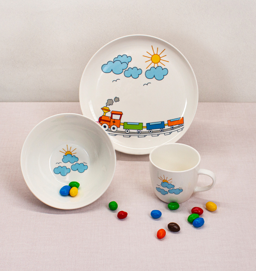 Набор детской фарфоровой посуды TRAIN